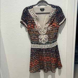 Bebe Colorful Embroidered Dress
